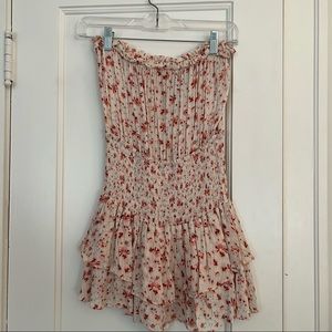 Planet Blue Strapless Floral Romper